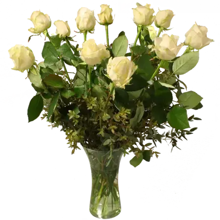 12 witte rozen