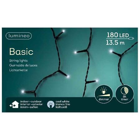 Basic rice lights 180led 13.5m cool white | Lumineo 494255