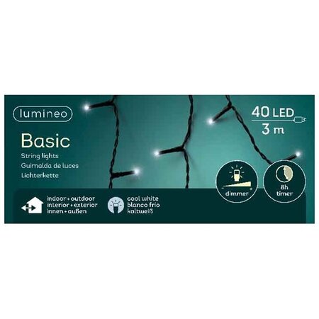 Basic rice lights 40led 3m cool white | Lumineo 494240