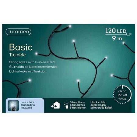 Basic Twinkle Lights 120led 9m cool white | Lumineo 494122