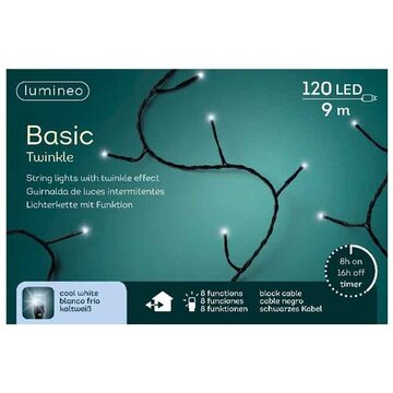 Basic Twinkle Lights 120led 9m cool white | Lumineo 494122