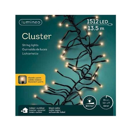 Cluster lights 1512L 13.5m classic warm | Lumineo 494694