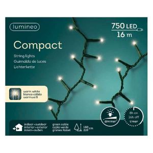 Compact rice lights 750led 16m warm white | Lumineo 495338
