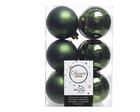 Decoris onbreekbare kerstballen donkerbruin 12 stuks