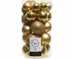 Decoris onbreekbare kerstballen lichtgoud 30stuks