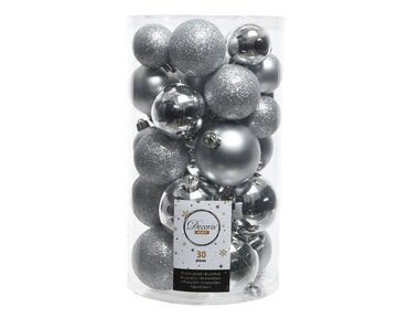 Decoris onbreekbare kerstballen zilver 30stuks