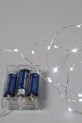 Micro strengverlichting op batterij 20led 95cm cool wit batterij | Lumineo 481740