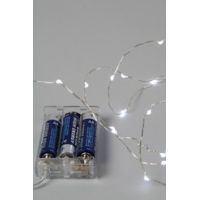Micro strengverlichting op batterij 20led 95cm cool wit batterij | Lumineo 481740