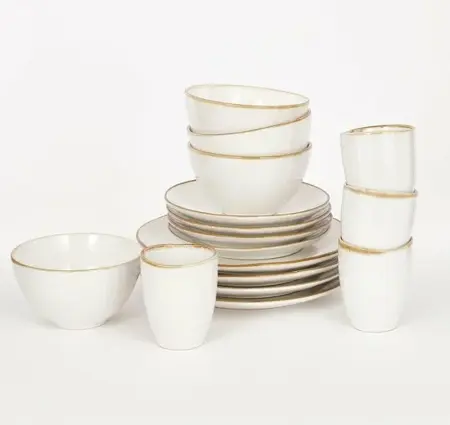 Tabo servies set l31b27h32cm wit 16st