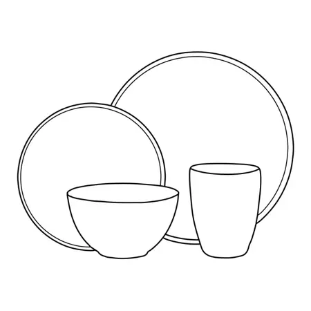 Tabo servies set wit | 16-delig - afbeelding 7